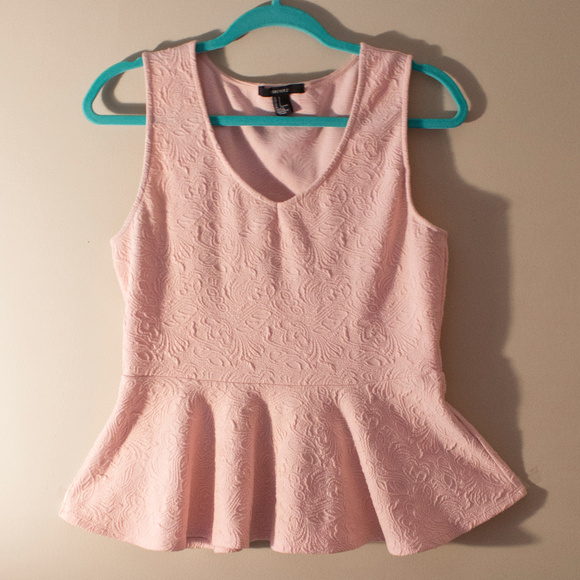 Forever 21 Tops - 2/$20 F21 Peplum Top Pretty Pale Pink